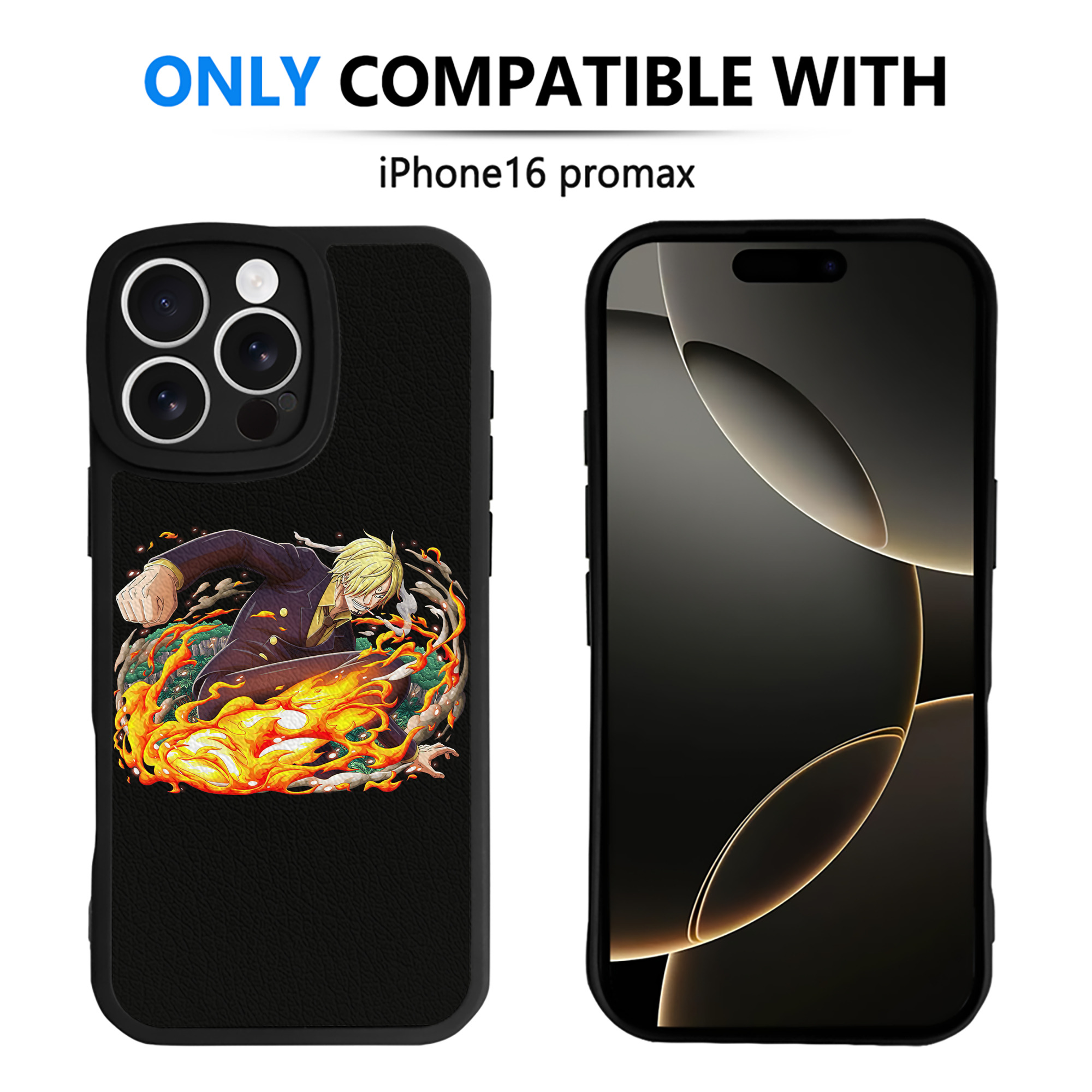 （画像用） ワンピース サンジ ONE PIECE Sanji 【iPhone 16シリーズ対応】シリコンスマホケース（レザー調） 材質：シリコン